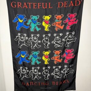 Grateful Dead Colorful Dancing Bears Tapestry - Black, Blue, Yellow, Red, Pink
